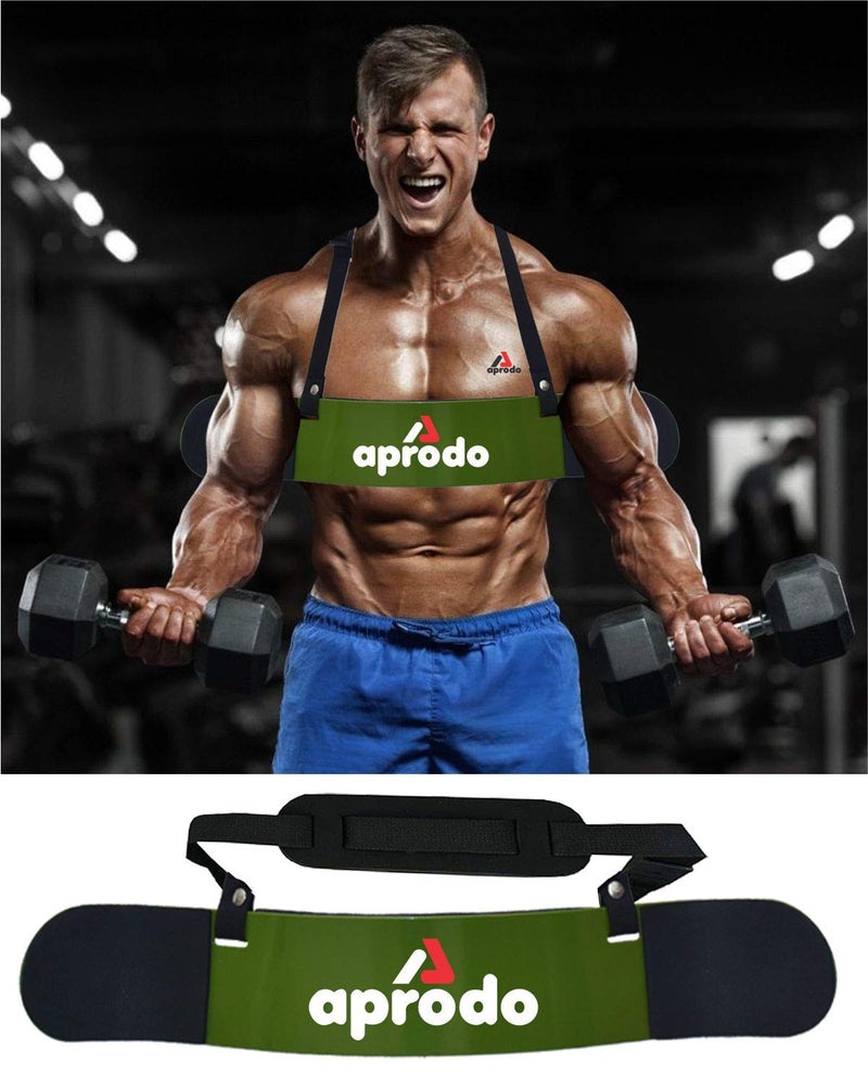 Aprodo New Arm Blaster, Biceps Muscle Workout, Heavy Duty Thick Gauge, Padded, for Men & Women (Army Green) - Image 1