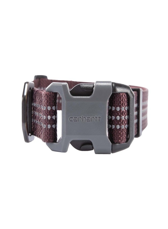 كارهارت طوق كلاب من كارهاارت مصنوع من نسيج النايلون، قابل للتعديل بالكامل مع مشبك جانبي متين، لون عنابي داكن، مقاس كبير - Image 2