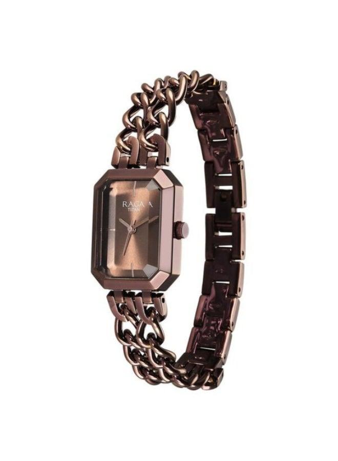 Titan Raga Showstopper Quartz Analog Brown Dial Metal Strap Watch For Women 95283QM01 - Image 3
