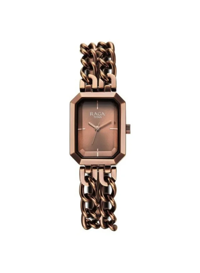 TITAN Titan Raga Showstopper Quartz Analog Brown Dial Metal Strap Watch For Women 95283QM01