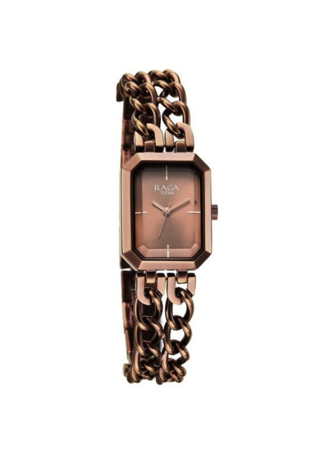 Titan Raga Showstopper Quartz Analog Brown Dial Metal Strap Watch For Women 95283QM01 - Image 2