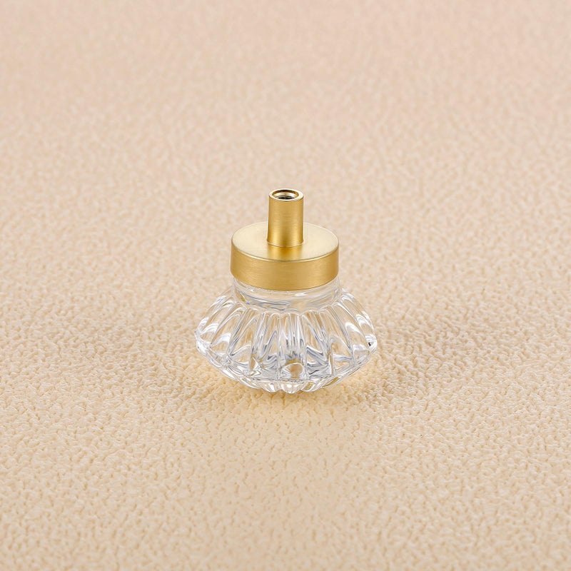 CEYMIO Brushed Gold Crystal Cabinet Knobs Cabinets Knob, 8 Pack Flower Vintage Glass Clear Crystal Small Pull For Closet Dresser Drawers Cupboard Wardrobe, Solid Alloy Retro Pulls Old Fashioned Drawer Handle - Image 5