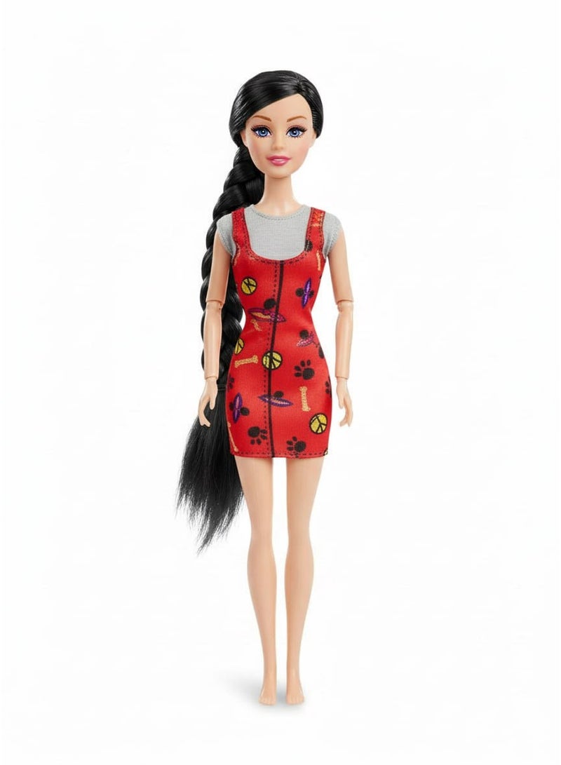 1 piece - A doll toy for big and small girls in various shapes with a beautiful dress - Multiple shapes and long hair in very beautiful colors - A doll toy with many details - A very beautiful decorative doll toy - very long braid- It can be a decoration in the home and office (multiple shapes and colors) - Image 2