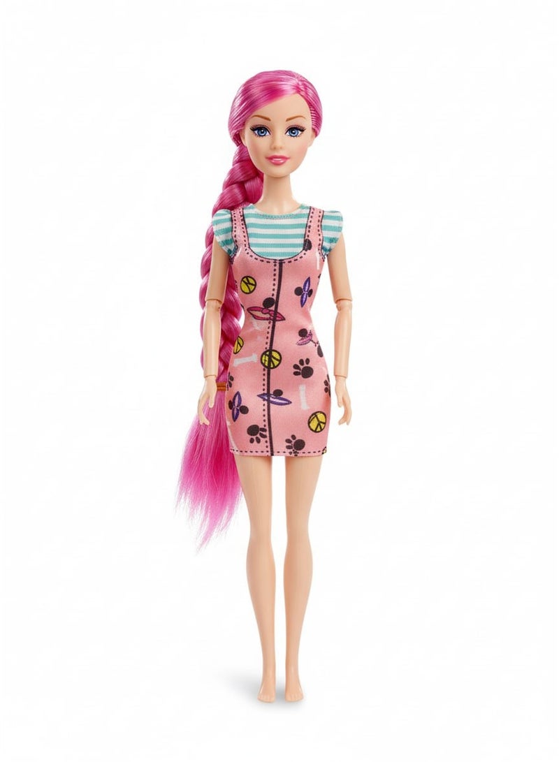 1 piece - A doll toy for big and small girls in various shapes with a beautiful dress - Multiple shapes and long hair in very beautiful colors - A doll toy with many details - A very beautiful decorative doll toy - very long braid- It can be a decoration in the home and office (multiple shapes and colors) - Image 1