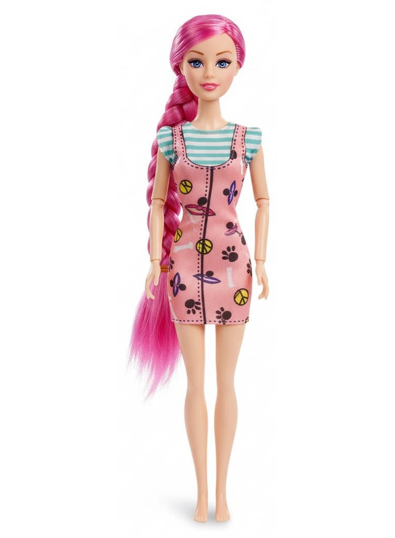 1 piece - A doll toy for big and small girls in various shapes with a beautiful dress - Multiple shapes and long hair in very beautiful colors - A doll toy with many details - A very beautiful decorative doll toy - very long braid- It can be a decoration in the home and office (multiple shapes and colors) - Image 1