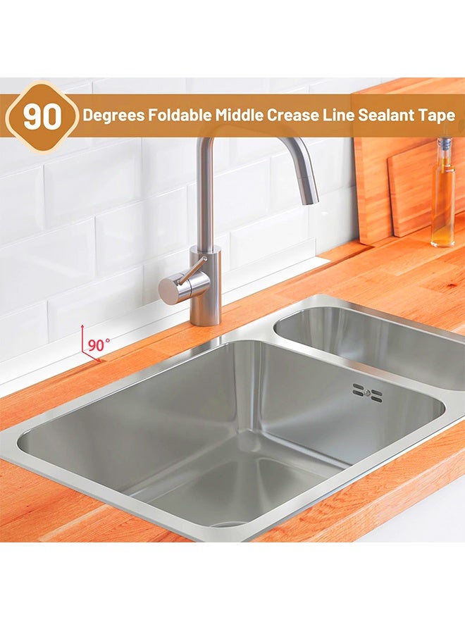 2 Rolls Caulk Tape Waterproof Self Adhesive, Toilet Caulk Sealing Strip, Bathtub Caulking Sealant Tape for Kitchen, Bathroom, Countertop, Sink, Floor Wall Edge Protector(1.5" x 10.5Ft) - Image 5