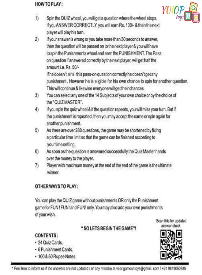 YUIOP - Punishment Quiz Game - General Knowledge Game - 14 Subjects, 288 Questions, 72 Punishments - Image 5