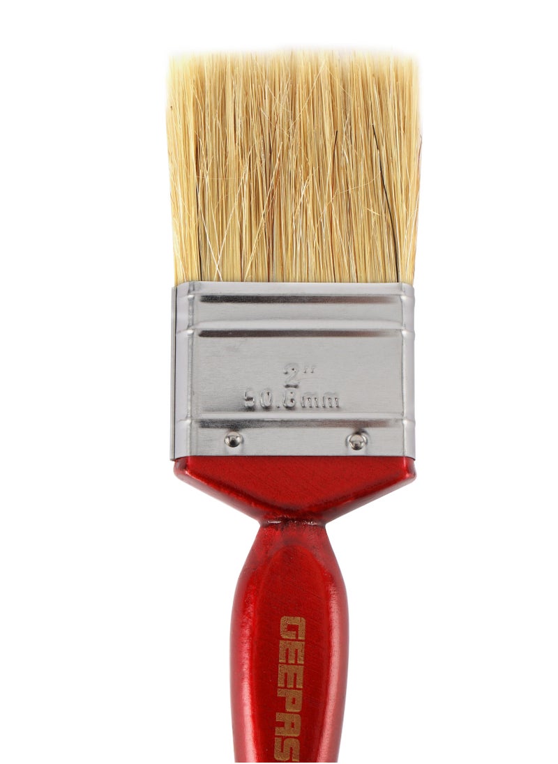 GEEPAS - Geepas 2" Paint Brush GT59311, 30% Bristles and 70% Silk, Ideal For a Variety of Surfaces and Paints, Suitable for Home and Business Use, Red - Image 1