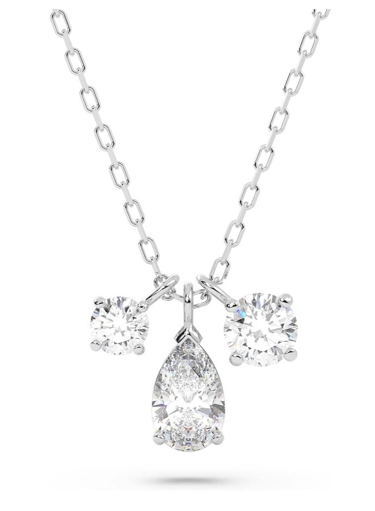 سواروفسكي قلادة Swarovski Attract – كريستال أبيض مطلي بالروديوم، مقاس واحد - Image 1