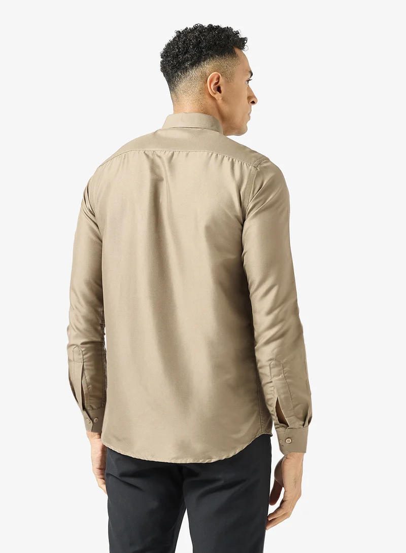 روبرت وود قميص قطني صلب بغسيل حيوي