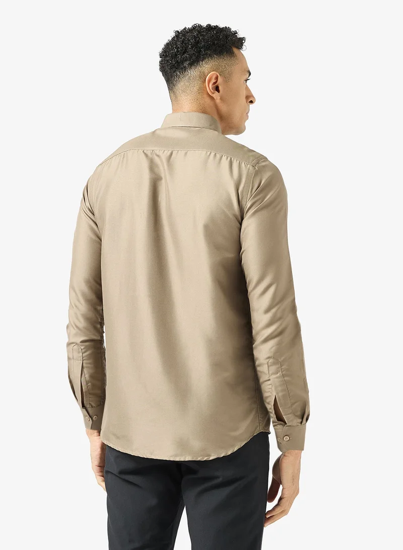 روبرت وود قميص قطني صلب بغسيل حيوي