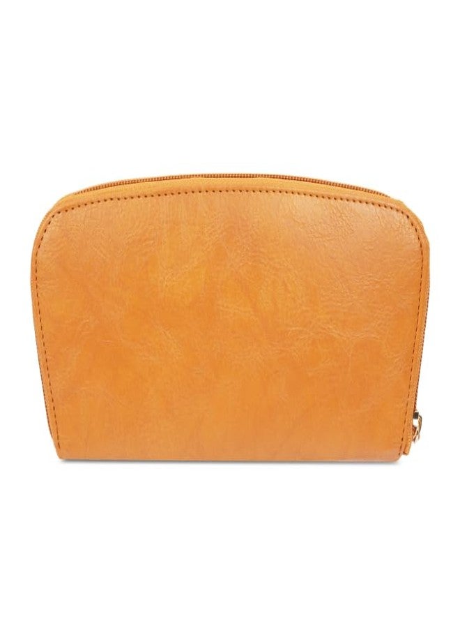 Metro Yellow Faux Leather Convenient Top Zip Closure Casual Wallet for Women (95-95) - Image 3