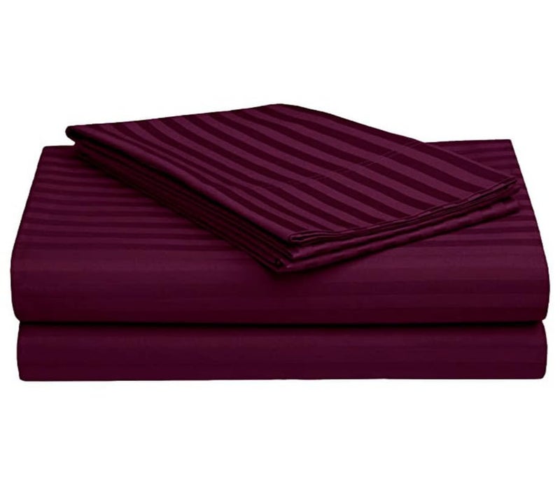 Evan Beautiful Solid Satin Stripe Diwan Set Covers 8 Pieces Stripe Design Standard Diwan Set with 1 Single Bedsheet Size 60X90, 5 Cushions Covers and 2 Bolster Covers (Wine Color) - Image 2
