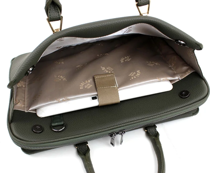ديرسي كلوب Women Khaki Color Hanging File Document 13 & 14 inch Laptop and Briefcase