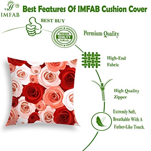 IM FAB IMFAB Rose Multicolour Digital Printed Decorative Canvas Cotton Cushion Covers Set of 5 pcs (18X18) - Image 3