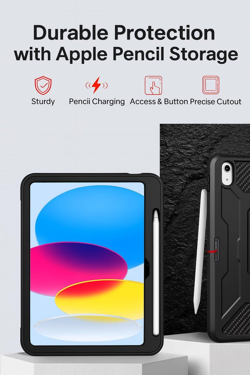 MOCA Endurance Case for iPad (A16) 11th Generation 11 Inch 2025, iPad 10th Generation 10.9 inch 2022 Heavy Duty Protection with Screen Protector, Smart Stand (ipad 11th gen/ 10th gen) - Image 4