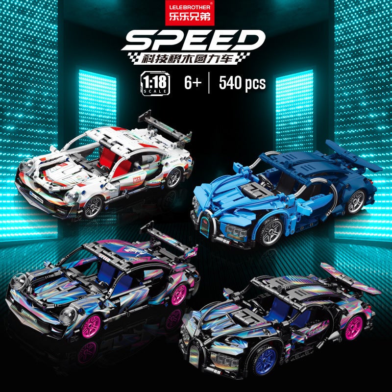 Rambo Green Cow Cyberpunk Sports Car Building Blocks Model Children'S Assembled Racing Boy Toy Gift Box - Image 3