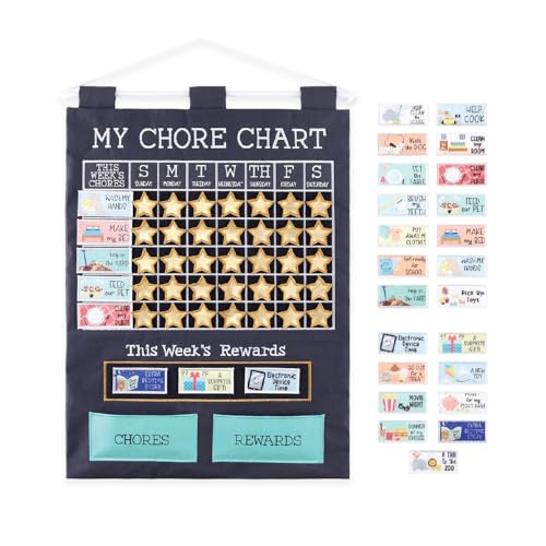 The Peanut Shell The Peanutshell Learning Calendar Wall Chart - Homeschool Supplies, Interactive Pocket Chart for Toddlers & Kids - Preschool Learning Activity Board, Circle Time Board for Classroom - My First Chore - Image 1
