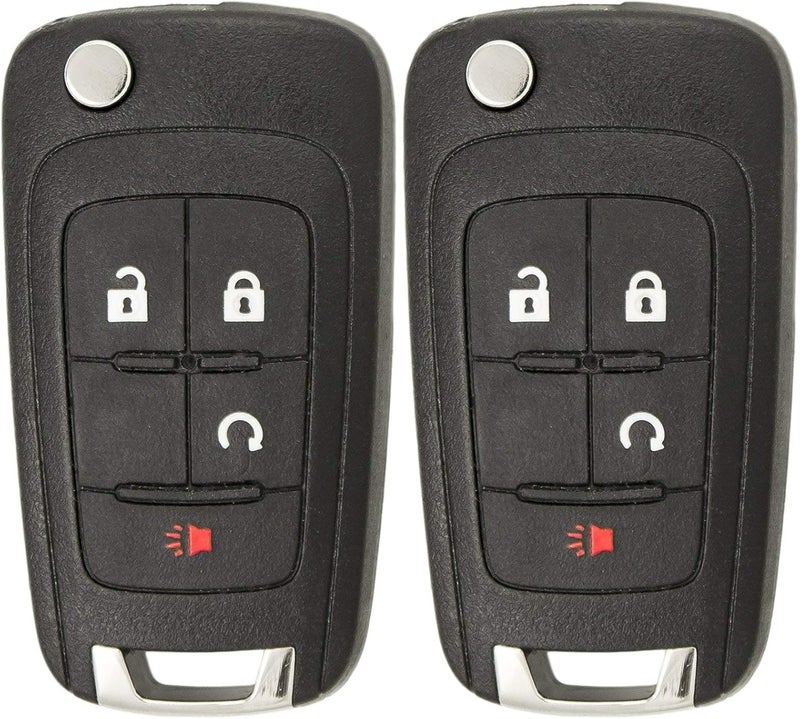 Keyless2Go Replacement 4 Button Flip Car Key Fob for OHT01060512 (2 Pack) - Image 2