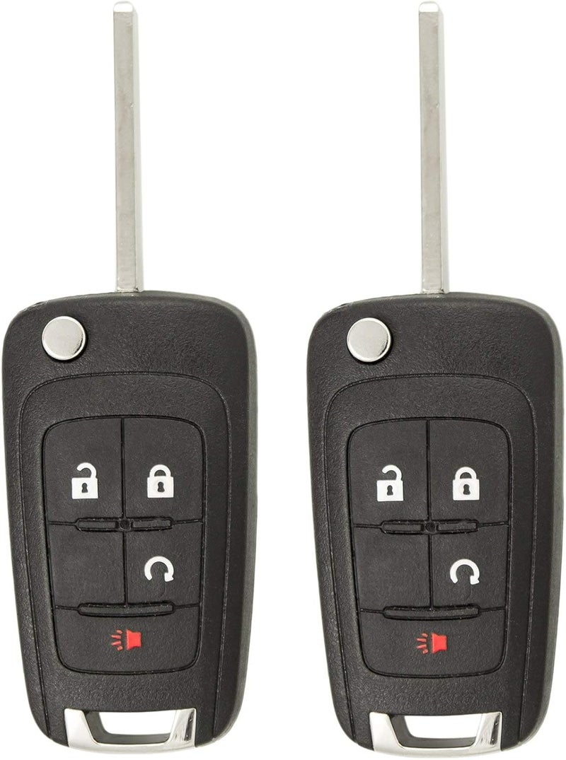 Keyless2Go Replacement 4 Button Flip Car Key Fob for OHT01060512 (2 Pack) - Image 1
