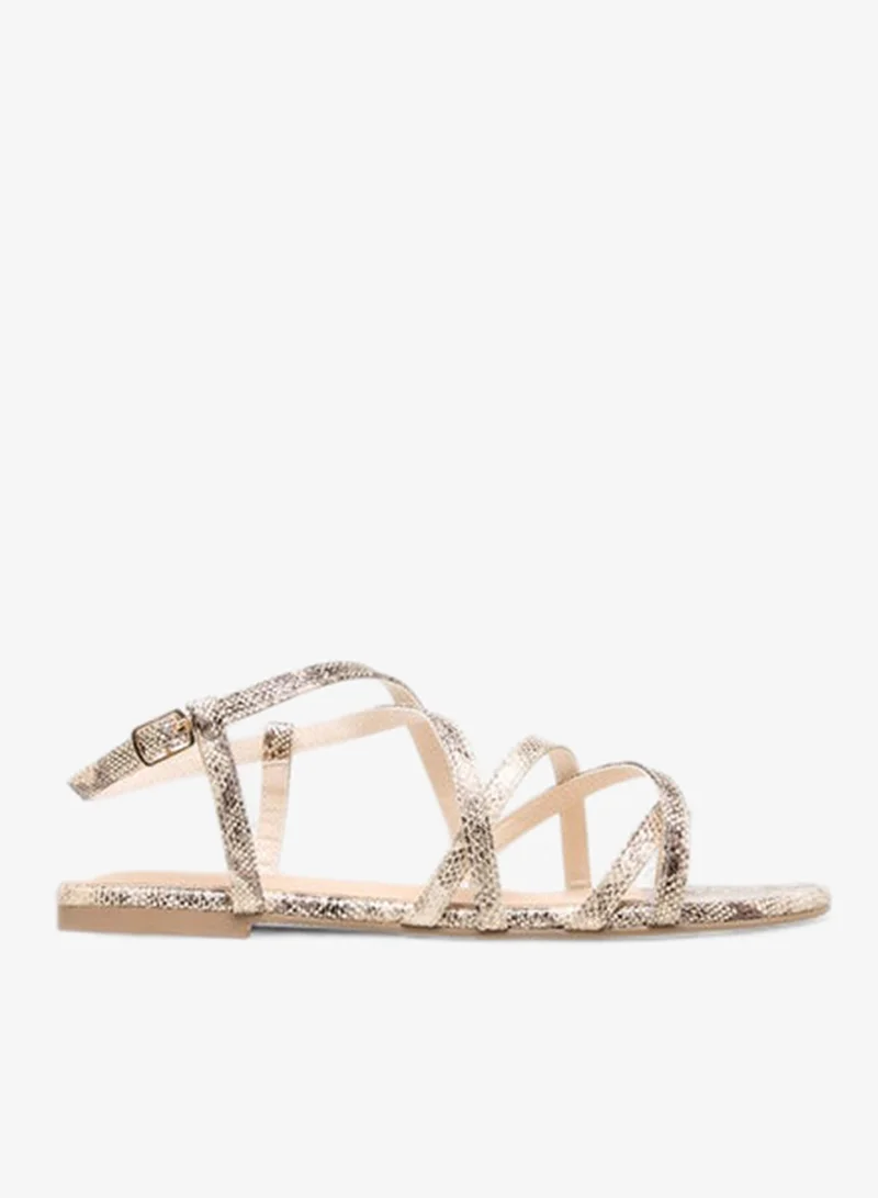 Flora Bella By Shoexpress Women Solid Criss Cross Sandals with Buckle Closure