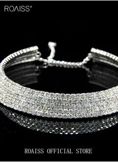 roaiss 4-Piece Set of Jewelry Diamond Necklace Earrings Ring Bracelet  European Style Elegant and Noble Jewelry  Gift  - Image 4