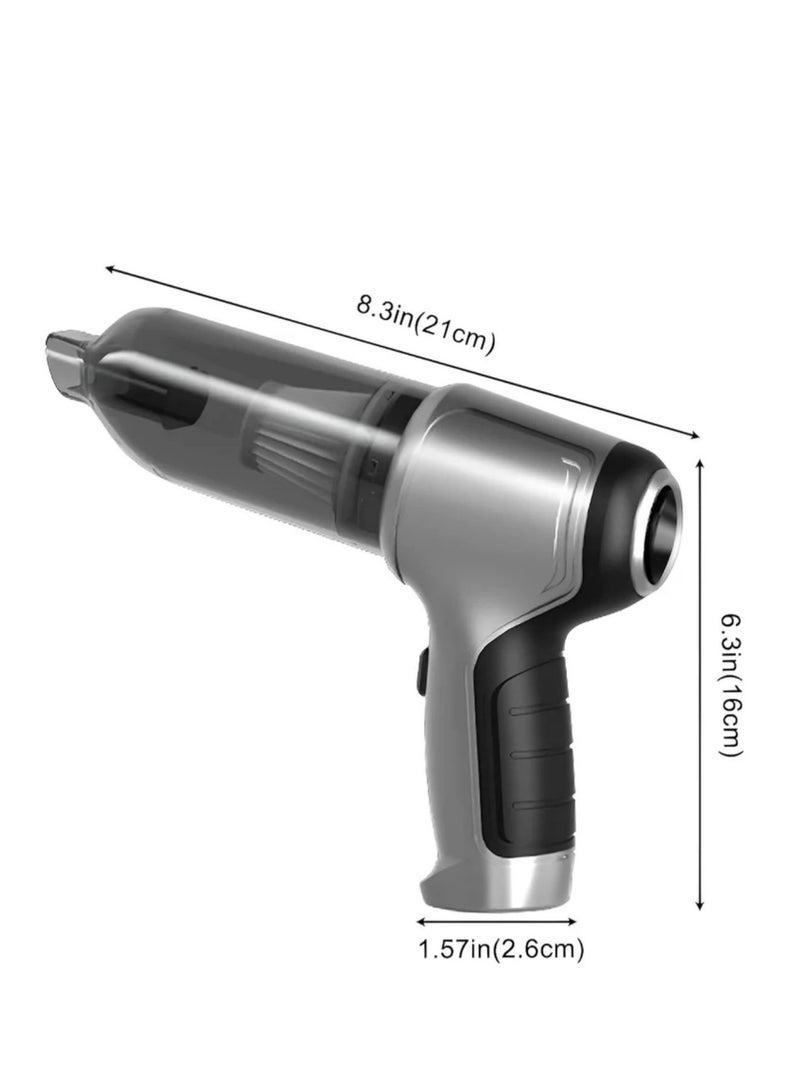 Denx Portable wireless car vacuum cleaner, 2 in 1, broom and blower with multiple heads for cleaning different places, 120 watts power - Image 3