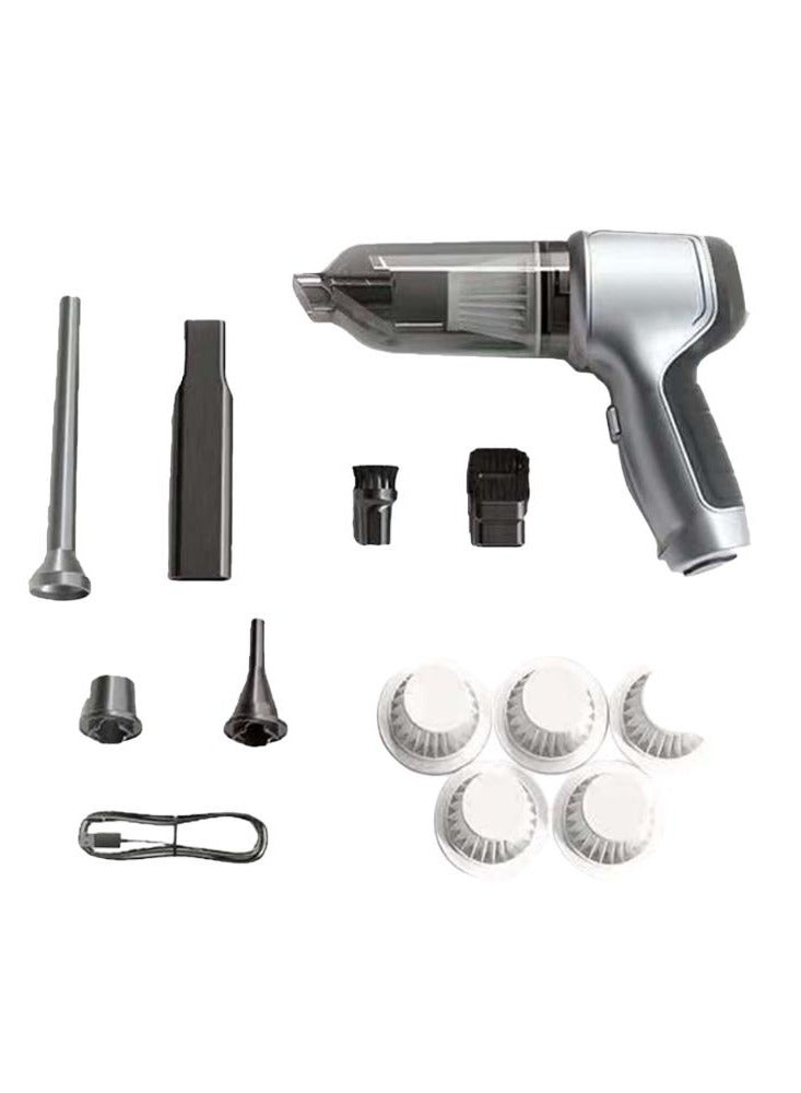 Denx Portable wireless car vacuum cleaner, 2 in 1, broom and blower with multiple heads for cleaning different places, 120 watts power - Image 4