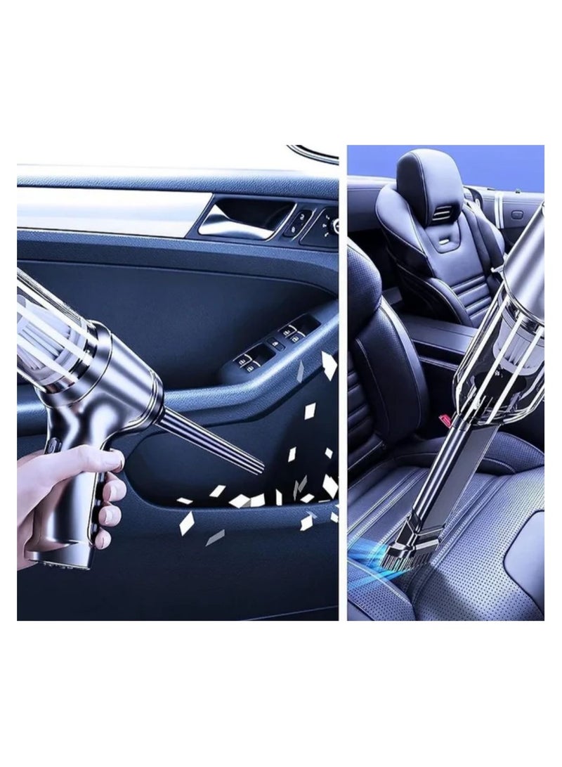 Denx Portable wireless car vacuum cleaner, 2 in 1, broom and blower with multiple heads for cleaning different places, 120 watts power - Image 2