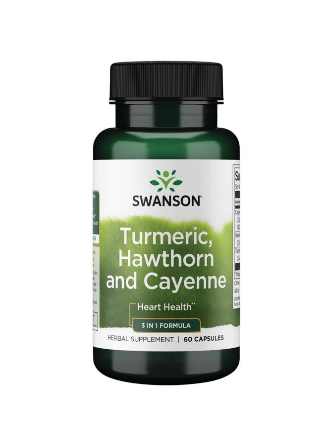 سوانسون كبسولات Swanson Full Spectrum Turmeric Hawthorn & Cayenne - 60 كبسولة - Image 1