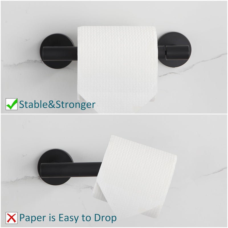 BVL Toilet Paper Holder Matte Black Wall Mount Stainless Steel 304 Large Mega Roll - Image 3