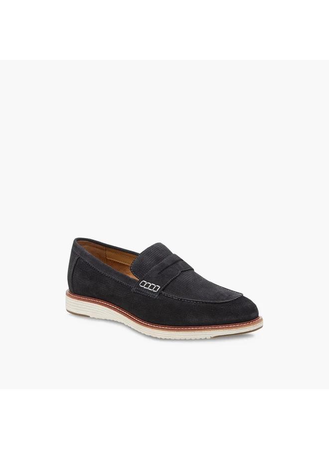 DUCHINI Men's Textured Slip-On Loafers