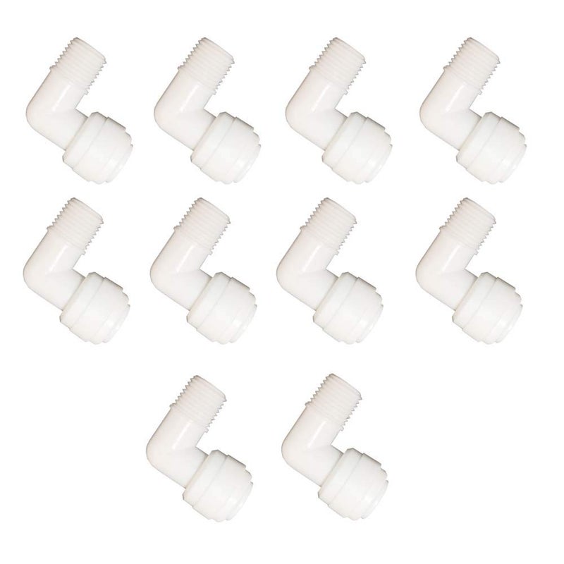 Malida Male Push To Connect Tube Fitting,water purifiers Quick Connector Drinks Dispense and water filtration system fittings (1/4 NPT Male x 3/8 OD Tube Elbow)