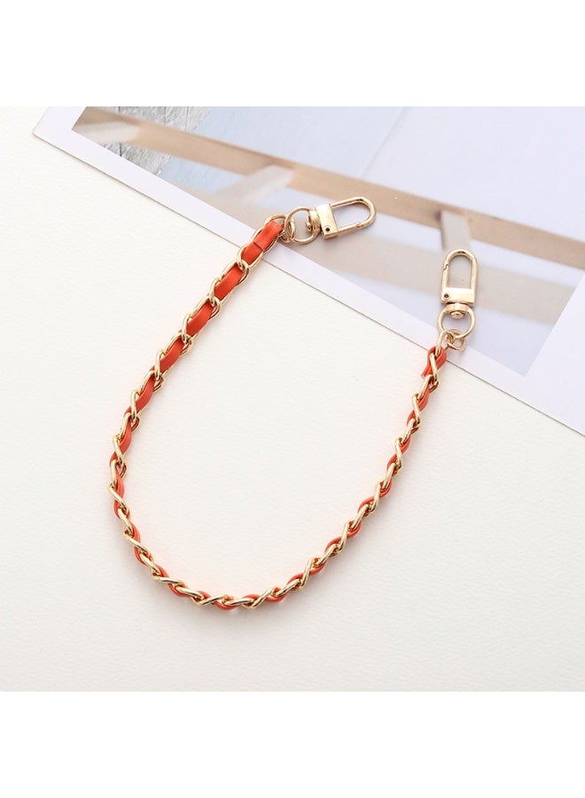 NIBEMINENT Beaded Phone Lanyard, Anti Lost Removable Wrist Strap,Hand Crafted Leather Hand Chain Bracelet Pendant, Phone Keychain Lanyard,K1742/Orange
