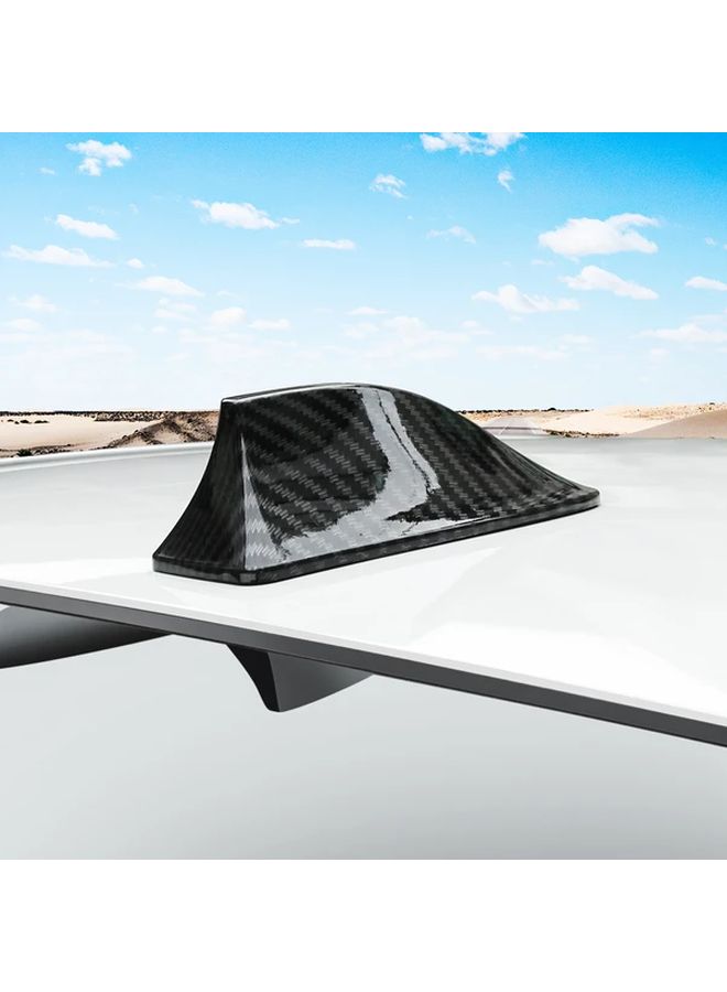 Car Black Carbon Fiber Shark Fin Antenna Enhanced AM FM Signal for Vehicles - Image 5