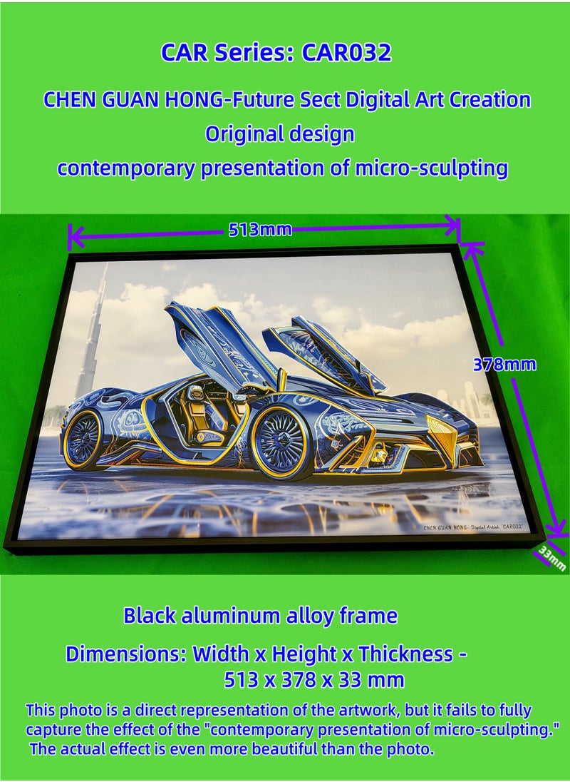Generic - Painting - "CAR 032" by CHEN GUAN HONG: Future Sect Digital Art Creation, Sci-Fi Modern Artistic Design, Contemporary Presentation of Micro-Sculpting. This work is currently available exclusively on Platform "Noon";The following themes are related to the works: Artwork,Decorative Painting ,Modern Artwork,Abstract Paintings,Wall Art ,Interior Decoration,Home Decor,Classic Decor,Custom Painting,Office design,Commercial design,Model home design,Clubhouse interior design,Furniture design,Landscape design,Architecture design,Soft decoration,Molding,Villa design,Decorating,Interior Design,Residential Interior Design,Commercial Decorating,Budget-Friendly Decor Ideas,Modern Home Decor Trends,Vintage Decor Inspirations,Small Space Solutions,City-Specific Interior Designers,Tips for Maximizing Small Living Spaces,Latest Trends in Home Decor for 2025. - Image 1