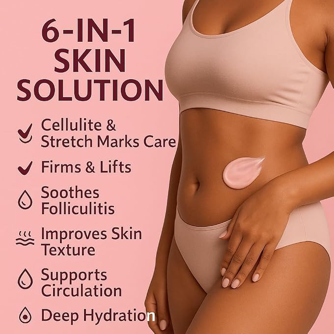 YOOJ Firming Anti-Cellulite & Stretch Mark Body Rosa Cream, Natural Rose Firming Body, Improve Look of Cellulite & Stretch Marks, with Asiatica & Seaweed Extract  Moisturizing & Smoothing Skincare - Image 3
