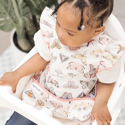 Tiny Twinkle Short Sleeve Apron Baby & Toddler Bib for Girls – Waterproof, Mess-Proof Bibs for Eating & Feeding, Machine Washable,Perfect Holiday Gift (Flutter, 6–24M) - Image 3