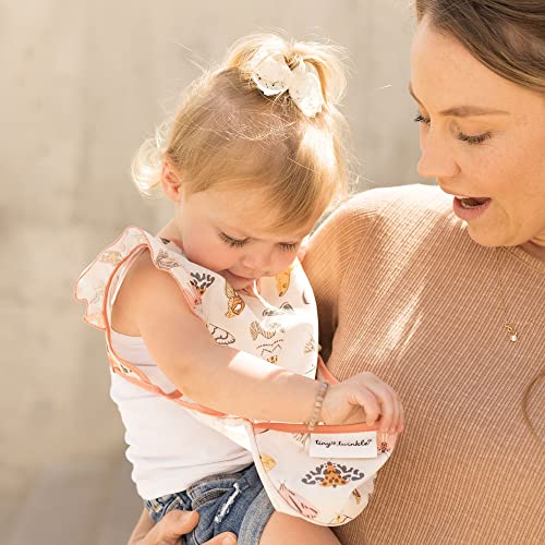 Tiny Twinkle Short Sleeve Apron Baby & Toddler Bib for Girls – Waterproof, Mess-Proof Bibs for Eating & Feeding, Machine Washable,Perfect Holiday Gift (Flutter, 6–24M) - Image 4