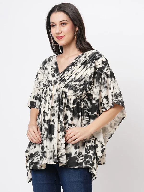 #Be #Be Black TIE DYE PRINT KAFTAN SHIRT