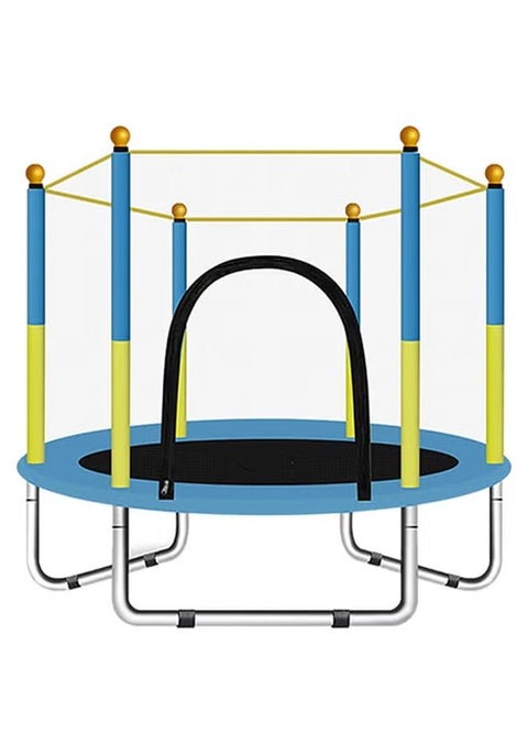 Bouncer and trampoline equipped with a safety net for children for outdoor and indoor places