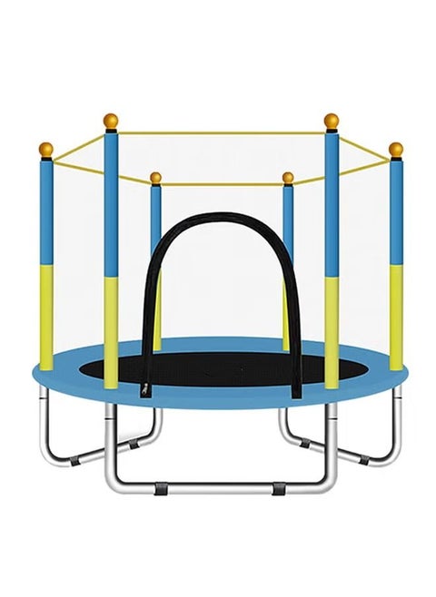 Bouncer and trampoline equipped with a safety net for children for outdoor and indoor places