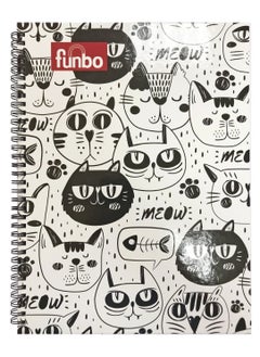 Funbo FUNBO-A4 Size, 80 Sheet Single subject notebook with Hardcover(Meow)  - Image 1