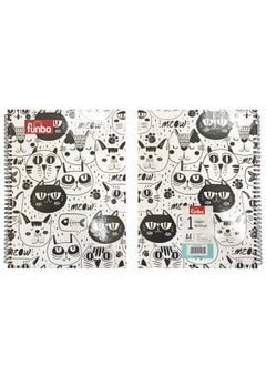 Funbo FUNBO-A4 Size, 80 Sheet Single subject notebook with Hardcover(Meow)  - Image 3