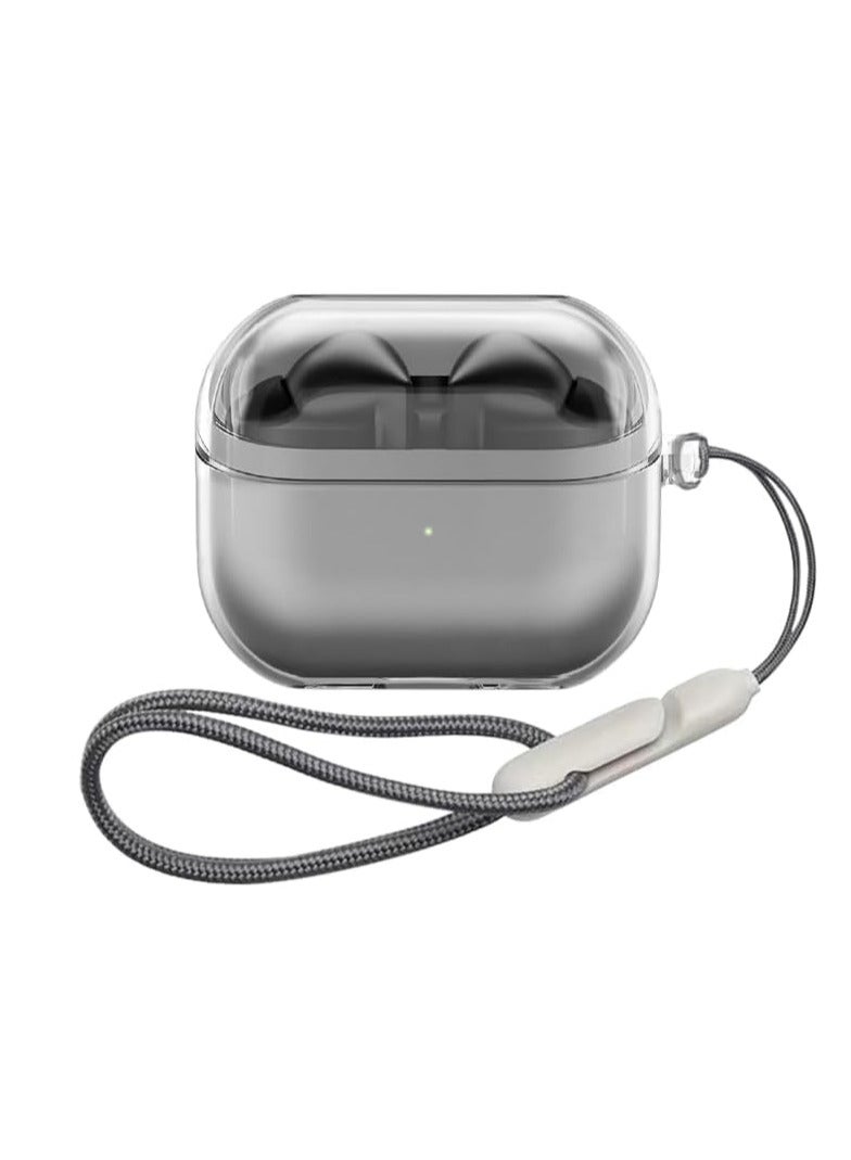 Clear Silicone Case,Compatible with Samsung Galaxy Bud 3 Pro Case/Buds3 Cover, Transparent TPU Galaxy Buds Pro 3 Protective Cover Men Women with Lanyard - Image 1