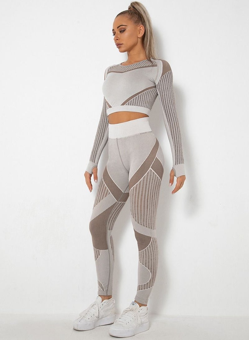 Loquat Sports Fitness 2-Piece Set Brown - Image 2