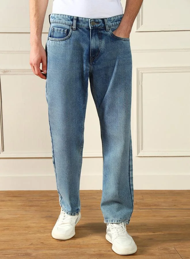 Mid Rise Faded Relaxed Fit Jeans