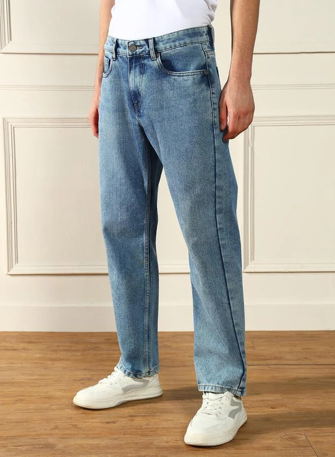 Dennis Lingo  Mid Rise Faded Relaxed Fit Jeans for Men | Best Price UAE