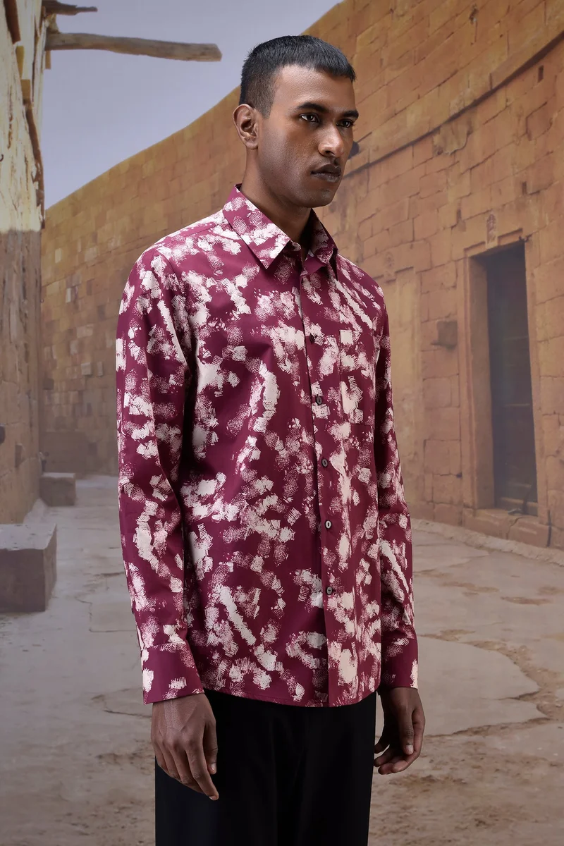 Genes Lecoanet Hemant Cherry Lacquer Brushstroke PrintÂ Shirt