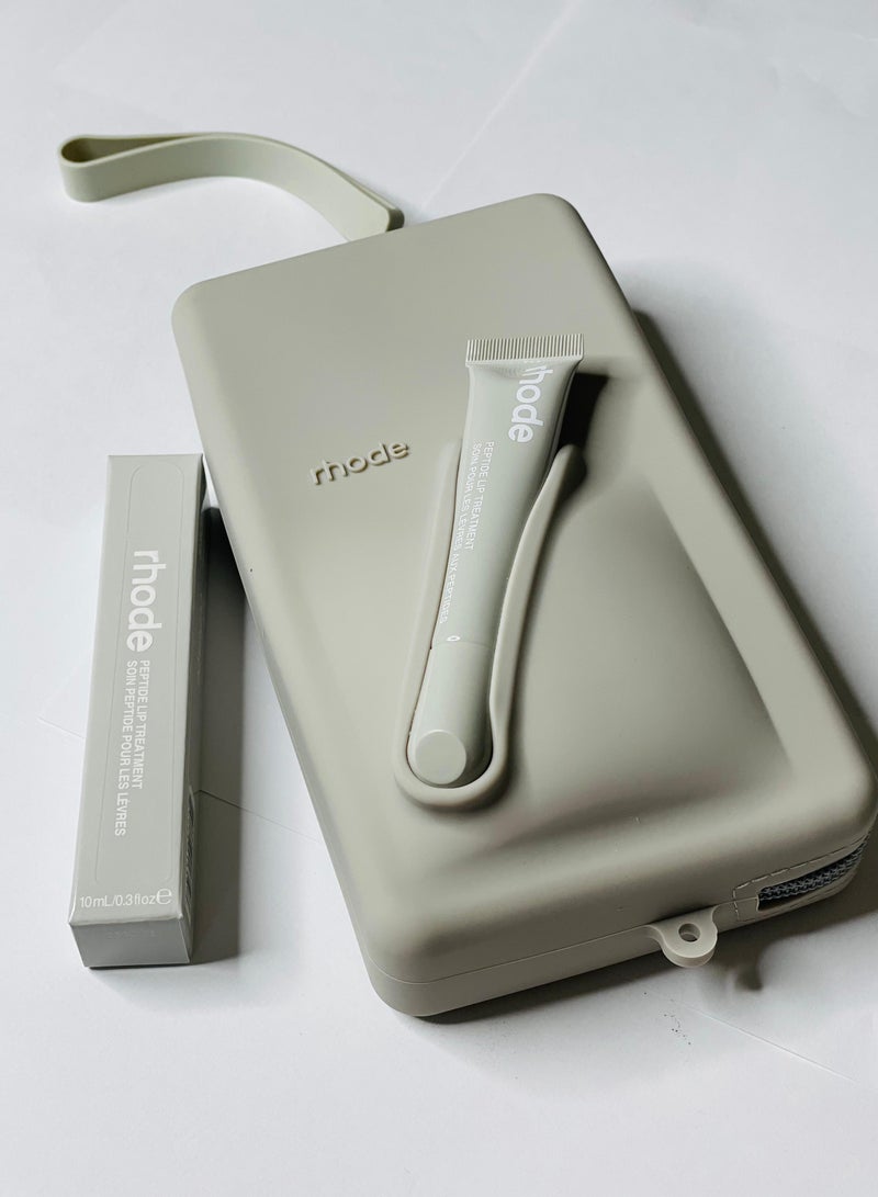 Rhode Pouch Bag with Adjustable Strap and Lip Gloss   – Stylish, Compact, and Perfect for On-the-Go Beauty and Everyday Essential GREY - Image 3